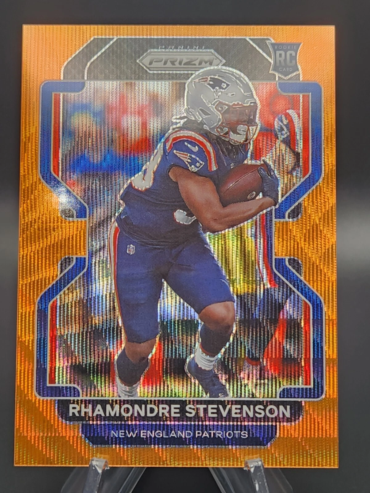 Rhamondre Stevenson 2021 Panini Prizm Orange Wave Rookie #32/60