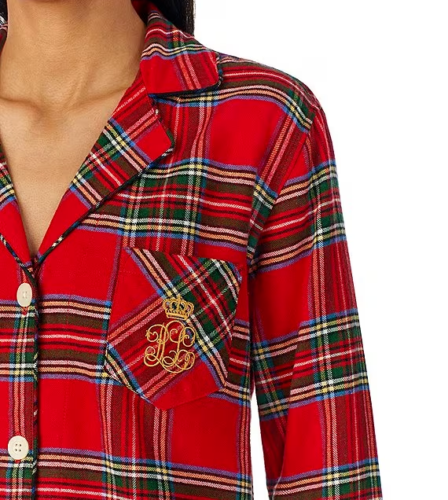 NWT Ralph Lauren Big RED TARTAN PLAID Lightweight Flannel Classic Pajama Set M - Afbeelding 1 van 5