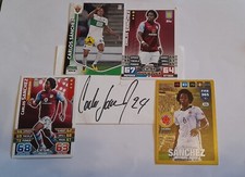 CARLOS SANCHEZ SIGNED CARD AND FOUR FOOTBALL CARDS ASTON VILLA FC