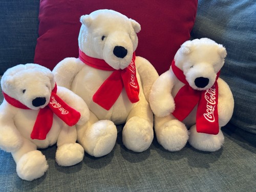 Coca Cola Polar Bears, Plush, Small, Medium, Large (Set of 3) | eBay