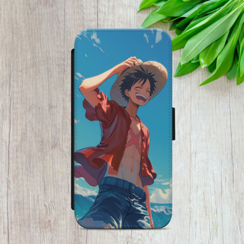 ONE PIECE LUFFY FLIP CASE FOR IPHONE SAMSUNG HUAWEI MANGA WALLET PHONE COVER - Picture 22 of 36