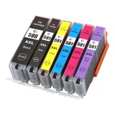 Set of 6 PGI580 & CLI581 Ink Cartridges For Canon PIXMA TS8350a Inkjet Printers
