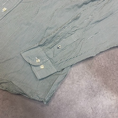 Tommy Hilfiger Shirt Mens 2XL Y2K Long Sleeve Button Up Striped Top, Green - 第 5/11 張圖片