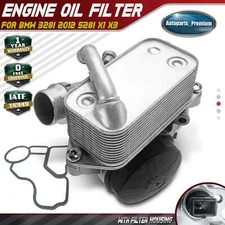 Engine Oil Cooler Filter Housing Assembly with Gasket for BMW 328i 528i X1 X3
