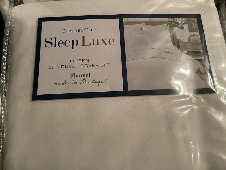 JUEGO FUNDA NÓRDICA 3 piezas Charter Club Sleep Luxe Queen - Franela Foto 3 de 3