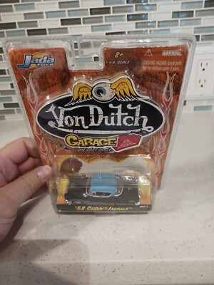 Jada Toys Von Dutch Garage '58 Chevy Impala Black Blue Flames 1:64
