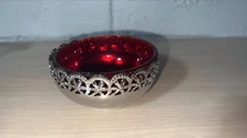 Vintage Celtic Quality Plate Made In England With Consult Red Ruby Bowl 4"