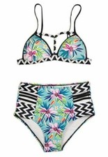 Women's High Waisted Bikini Two Piece Set - Swimsuit Beachwear SMALL S