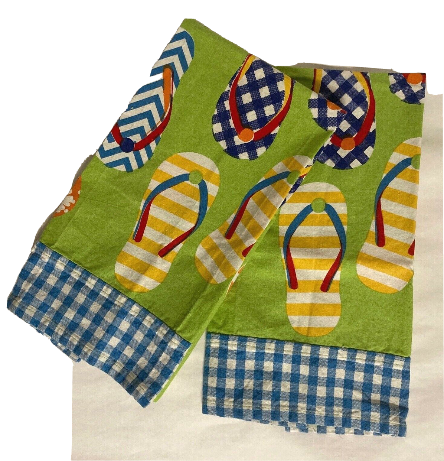 DII Design Imports Beach-Themed Sandal Flip Flop Dish Towels Set of 2-image
