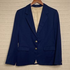 Vintage Wool Blazer Mens Blue Woolmark Aquascutum Gold Tone Buttons Old Money