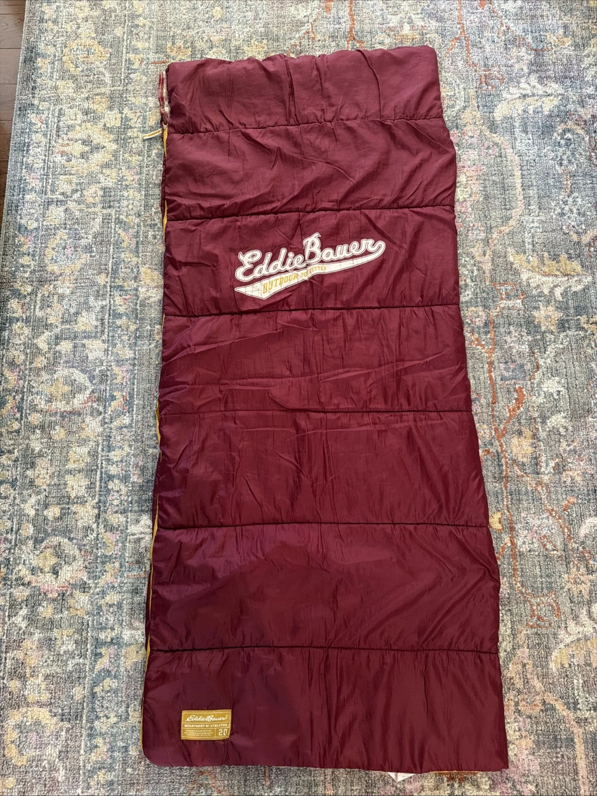 Eddie Bauer Outdoor Outfitter Vintage Sleeping Bag Camping Gold Label Clean