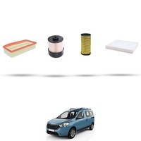 Hoffcar Set Service - 4 Filter Kompatibel Mit Dacia Dokker 1.5 Blue DCI 70Kw