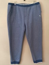 Tommy Bahama Men's 2XLB Jogger Sweat Pants Drawstring Heather Blue Fleeced Lined