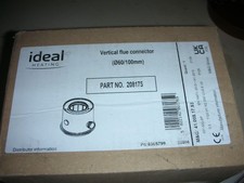 Image of IDEAL VERTICAL FLUE CONNECTOR (60/100mm). Part No 208175 BNIB. FREE POSTAGE.