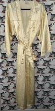 Barbizon Lace Embroidered Peignoir Robe Yellow Women s Vintage Large