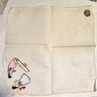 Swiss Made Embroidered Cotton Handkerchief Figures Scalloped Edge Multicolor v — photo 3