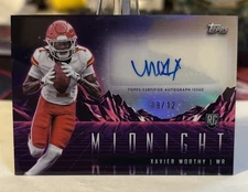 Xavier Worthy Rookie Auto /12 Horizon 2024 Topps Midnight Kansas City SSP RC