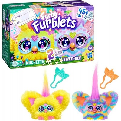 Hasbro G1336 Furby Furblets Frühling interaktiv Nug-Ette Swee-Dee Stofftier 2er