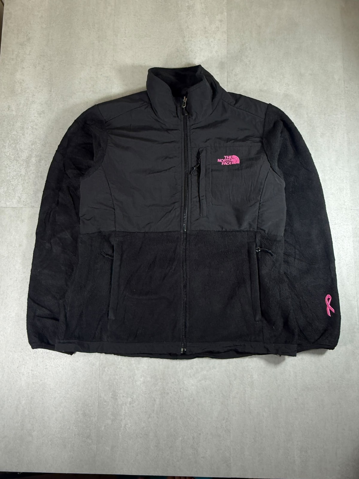 The North Face Denali Jacket Donna Pink Ribbon Polartec Nero Rosa (L)