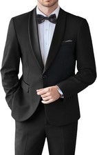 Mens Tuxedo Suit Set Slim Fit Dress Suit Shawl Lapel Tuxedo