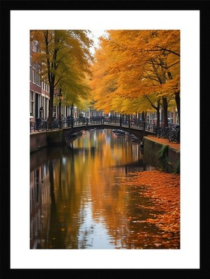 Moderne Amsterdamer Kanäle gerahmtes Wandbild Poster Leinwanddruck Bild
