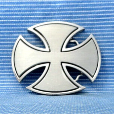 Iron Cross Belt Buckle Biker Gothic Cowboy Punk Cosplay Halloween Vtg .TYC336