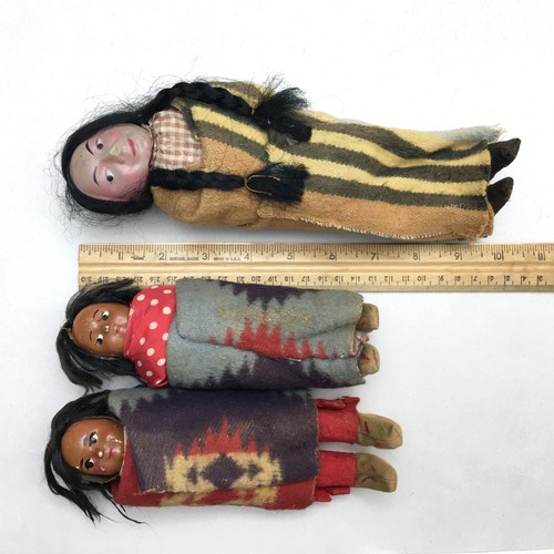 Vintage Skookum Native American Dolls Mother & 2 Children Bully Good Dolls 1930s - Picture 9 of 9