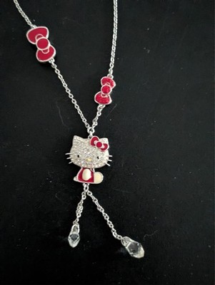 RARE Swarovski x Sanrio 2011 Hello Kitty Necklace with Red Bows | eBay