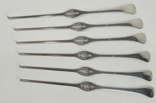 French INOX 6 vintage  Lobster Crab Seafood Pick Fork Scoop Stainless Steel