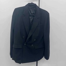 Madewell Women s Size 8 Black Solid Button-Front Blazer Jacket