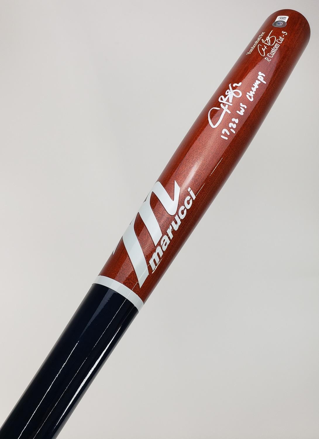 Alex Bregman "17,22 WS Champs" Signed Marucci Game Model Baseball Bat (Beckett)