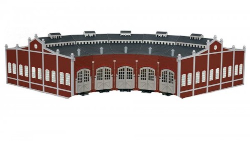 Bachmann 45020 HO Five-Bay Roundhouse Kit with Nickel Silver E-Z Track NIB | Condition: New