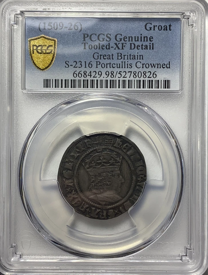 1509-1526 Henry VIII Groat 1st coinage, S-2316 Portcullis Great Britain PCGS XF+ - Image 3 of 4