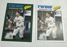 Brooks Lee 2026 Topps Heritage #60 Dark Green Border SP & Base A1