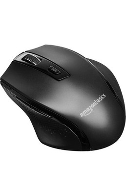 Amazon Basics Wireless Mouse Ergonomic 2.4GHz Optical DPI Adjustable Black