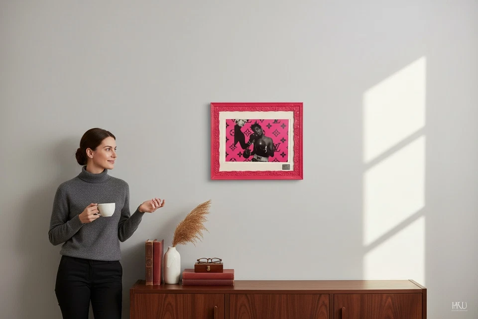 Death NYC Warhol vs Basquiat Hot Pink LV A/P em 80 anos quadro antigo certificado de autenticidade 100% real - Imagem 2 de 4