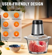 2L Electric Chopper Food Processor Multi Blender Meat Fruit Vegetable Mixer UK