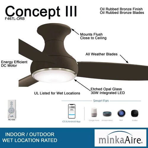 Minka Aire Concept III 54"  - Oil Rubbed Bronze 3-Blade - Picture 5 of 5