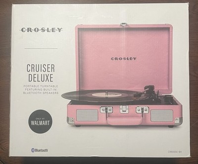 Crosley Cruiser Deluxe Pink  Bluetooth Record Player 3-Speed Built-in Speakers