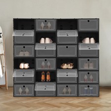 24 Pcs Stackable Shoe Storage Boxes Foldable ...