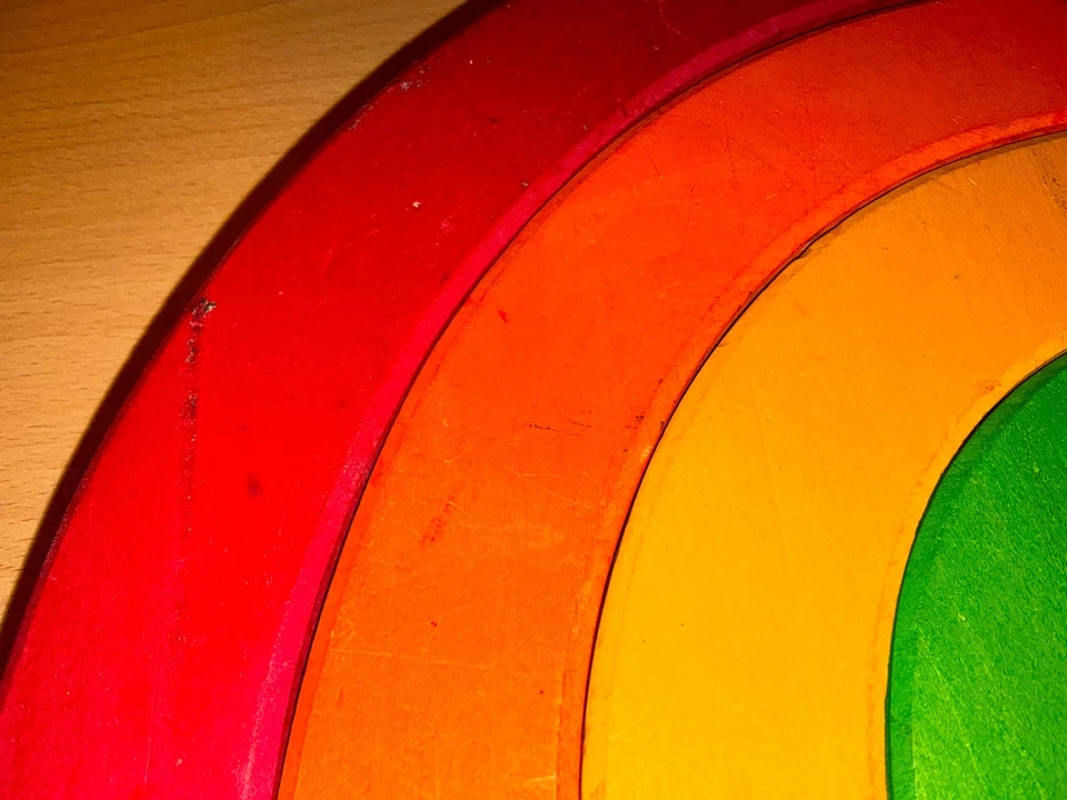 Grimm‘s Baukasten, Regenbogen, Waldorf, Montessouri, Holzbausteine, gebraucht - Bild 4 von 4