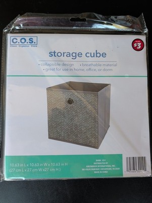 Storage Cube 10.5x10.5x10.5 Gray Collapsible 