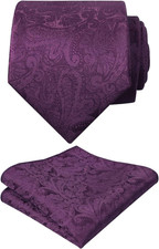 Mens Paisley Tie Handkerchief Casual Floral Necktie Set