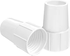 1-1/2" Pool Vacuum Hose Cuff 2 Pack Threaded Swimming End White 