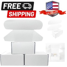 8x6x4 Inches White Corrugated Cardboard Shipping Boxes Small Mailer Boxes for...