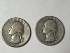 1932-D silver, circulated Washington Quarters, Lot of 2