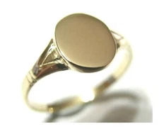 Kaedesigns New Size R New 9ct 9K Yellow Gold Oval Signet Ring
