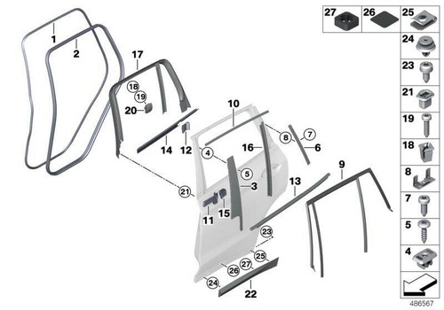 Original BMW 51357458961 - Haken für Sonnenschutzrollo - Bild 3 von 3