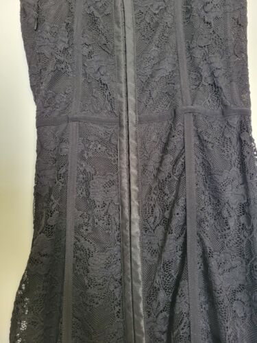Bebe Corset Lace Bustier Black Midi Dress Size 4 - Picture 9 of 12
