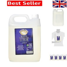 Natural White Vinegar, 5L Bottle Pack of 4 - Essential for English Cuisine 1.30 per litre